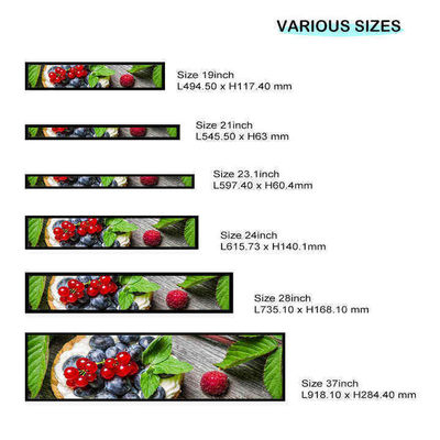 24 Zoll Ultra-Wide-Auflösung Stretched Bar Typ LCD Werbeanzeige Die perfekte Wahl für den Supermarkt Regal Einzelhandel