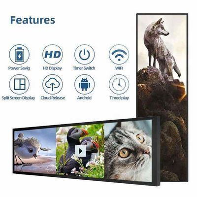 24 Zoll Ultra-Wide-Auflösung Stretched Bar Typ LCD Werbeanzeige Die perfekte Wahl für den Supermarkt Regal Einzelhandel