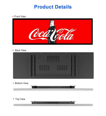 24 Zoll Ultra-Wide-Auflösung Stretched Bar Typ LCD Werbeanzeige Die perfekte Wahl für den Supermarkt Regal Einzelhandel