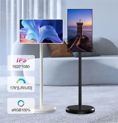 Auf dem Boden stehendes Mobilfernseher Vertikalbildschirm 27" nach unten einstellbares Smart Stand By Me Fernseher