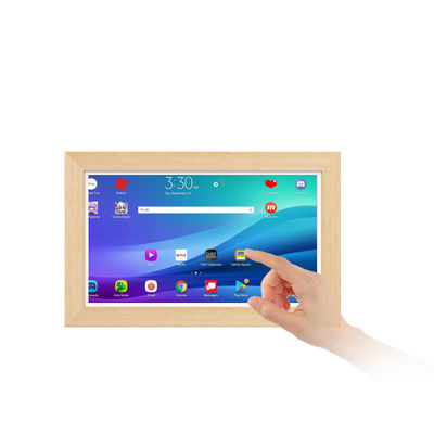 15.6 Zoll RK3568 4+32 GB Wandmontiertes Werbe-Tablet NFC POE Touchscreen Business Holzrahmen Android14 Tablet