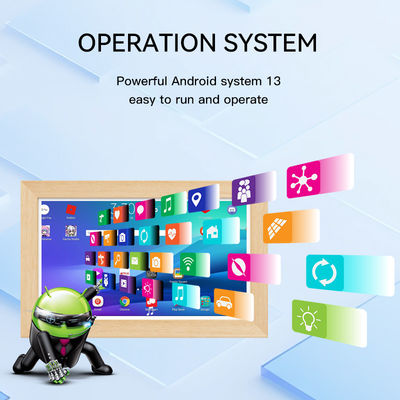 15.6 Zoll RK3568 4+32 GB Wandmontiertes Werbe-Tablet NFC POE Touchscreen Business Holzrahmen Android14 Tablet