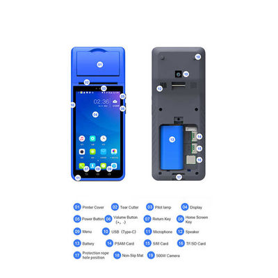 Smart NFC Mobile Payment Terminal 5,5 Zoll Tragbare POS-Maschine Intelligentes Handheld Smart Terminal mit Kamera Drucker