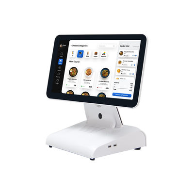 15 Zoll N2840 Desktop-POS-Maschine Restaurant-POS-Terminal 2+32 GB All-in-One-POS-System mit Kundenanzeige