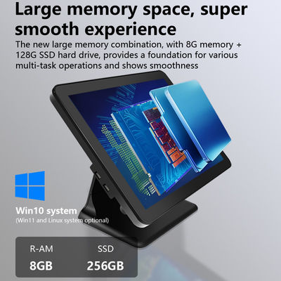Neues Design 15 Zoll 60Hz Desktop Pos Terminal 8+256GB N100 CPU Einzelhandel Pos Kasse mit Drucker und Scanner
