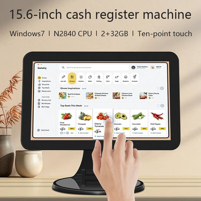 15,6-Zoll-Touchscreen-Desktop-POS-Terminal N2840 2+32 GB Einzelhandel-Kasse mit Scanner