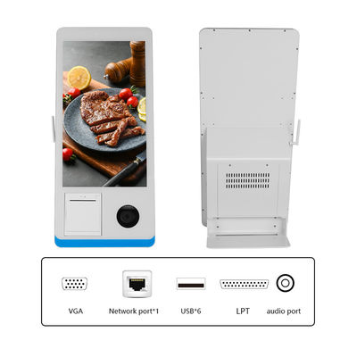 Restaurant Selbstbedienung Bestellkiosk Win 8+128GB Selbstbedienung Zahlungskiosk mit Drucker Nfc QR Code Scanner