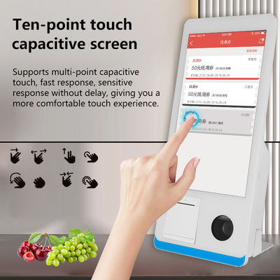 Restaurant Selbstbedienung Bestellkiosk Win 8+128GB Selbstbedienung Zahlungskiosk mit Drucker Nfc QR Code Scanner