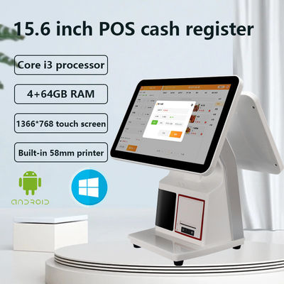 Android-Betriebssystem 15,6-Zoll-Dual-Touchscreen-POS-Gerät für Epos-Abrechnung und Registrierkasse in einem