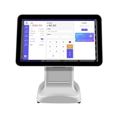 Produkt-Kasse-Terminal 15,6 Zoll Android-POS All-in-One-Supermarkt-Mini-Kasse mit Farbdruckerausgang