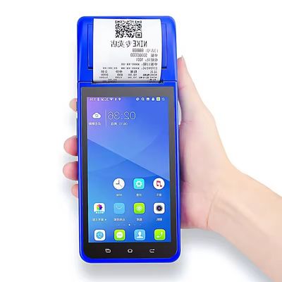 5.5" Handheld Android POS-Systeme Kassenrechner-Maschine Touchscreen Mobil-POS-Terminal WiFi USB NFC Zahlung für Einzelhandel Blau
