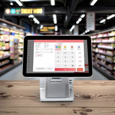 Kapazitive Touch-Doppelscreen-All-in-One-Pos-Systeme für Restaurants Wifi-Kassensystem und 32 GB Festplattenkapazität