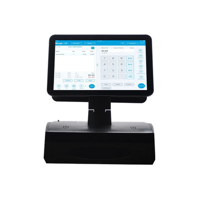 OEM ODM 15,6 Zoll Dual-Screen Win 7 POS-Kasse N2840 CPU 2+32GB Desktop-POS-Terminal mit 58-mm-Drucker, Tastatur