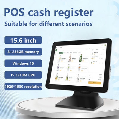 15,6" 8+256GB Großer Speicher POS-Kasse 1080P Win10 Touchscreen POS-Maschine mit Kundendisplay