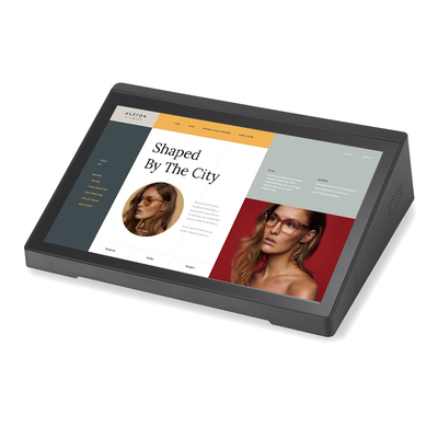 10,1 Zoll horizontaler Android-Desktop-Tablet-PC-Computer, Touchscreen, RJ45, POE-Stromversorgung, NFC-Leser, Industrie, Gewerbe, Front, Hotel, Restaurant, Einzelhandel, Schreibtischgebrauch