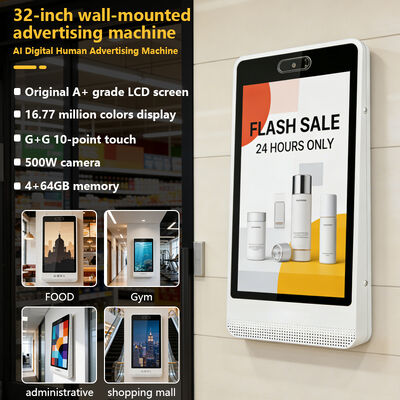 32 Zoll Android 14 Indoor SDK Wandmontage KI Digital Signage Werbung Touchscreen Poster Anzeige Virtueller Mensch Shop Hote