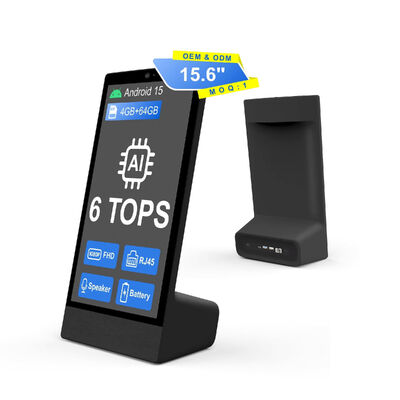 L-Typ Desktop 15,6 Zoll 1920x1080 Android 15 Tablet PC Wi-Fi NFC Kapazitiver Touchscreen 10000mah Octa Core Fastfood andere mit Lautsprecher