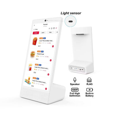 L-Typ Desktop 15,6 Zoll 1920x1080 Android 15 Tablet PC Wi-Fi NFC Kapazitiver Touchscreen 10000mah Octa Core Fastfood andere mit Lautsprecher