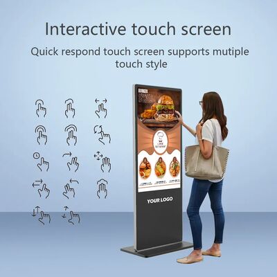 43 Zoll Bodenstehender Digital Signage LCD Werbedisplay Touchscreen Smart Kiosk Poster Player für Einkaufszentren