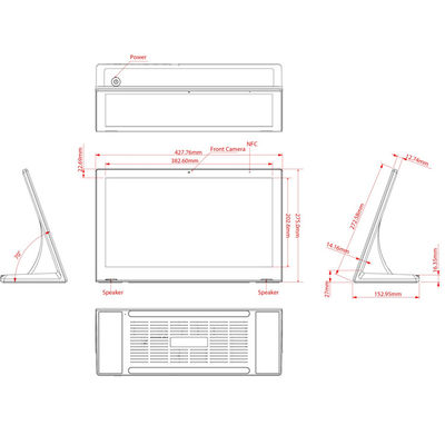 17-Zoll-Octa-Core 1.5GHz Android Tablet PC mit 10-Punkte-Kapazität-Touch und 1920x1080 Auflösung