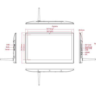 17.3 Zoll RK3399 Wandmontiertes Android Tablet mit POE-Unterstützung und Full HD Touchscreen