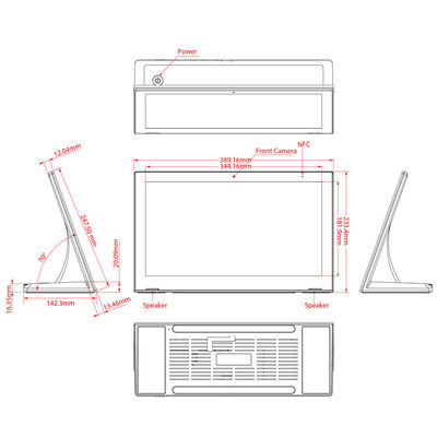 15,6-Zoll IPS-Bildschirm Android 8.1 All-in-One Touchscreen-PC mit 10-Punkt-kapazitivem Touch für kommerzielle Nutzung
