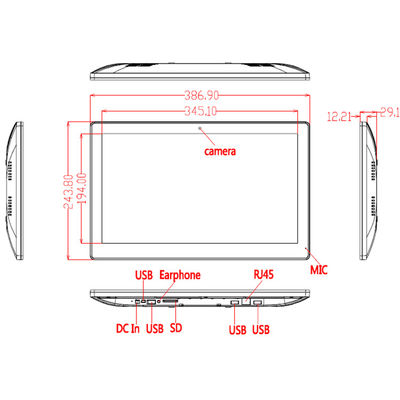 15,6 Zoll Ultra-Thin All-in-One Touchscreen-PC mit 8 GB ROM, WLAN, RJ45 und PoE