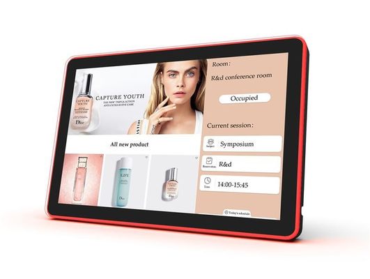 Wandmontiertes Tablet mit Android 8.1 Quad-Core-Prozessor und 10-Punkt-kapazitivem Touchscreen für Besprechungsraumverwaltung