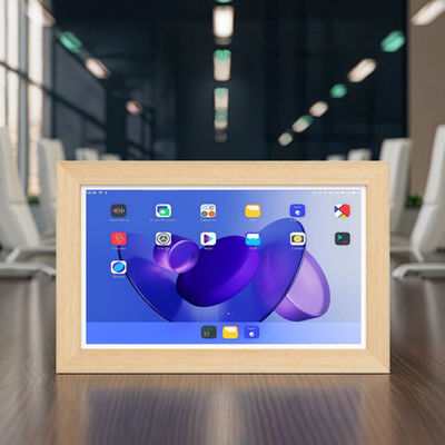 Qualität  21.5Inch RK3588 Wooden Frame Android 13 Tablet POE NFC Wall Mounted Tablet PC for Advertising Use usine