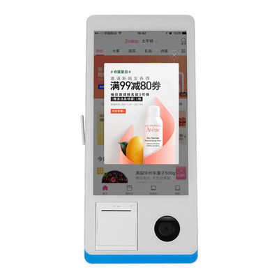 Qualität  Restaurant Self-service Ordering Counter Kiosk Windows 8+128GB Self-service Payment Kiosk with Printer Nfc QR Code Scanner usine