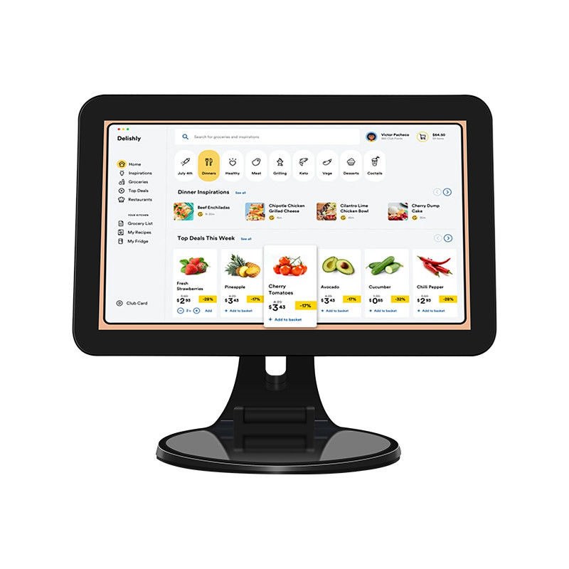 15,6-Zoll-Touchscreen-Desktop-POS-Terminal N2840 2+32 GB Einzelhandel-Kasse mit Scanner