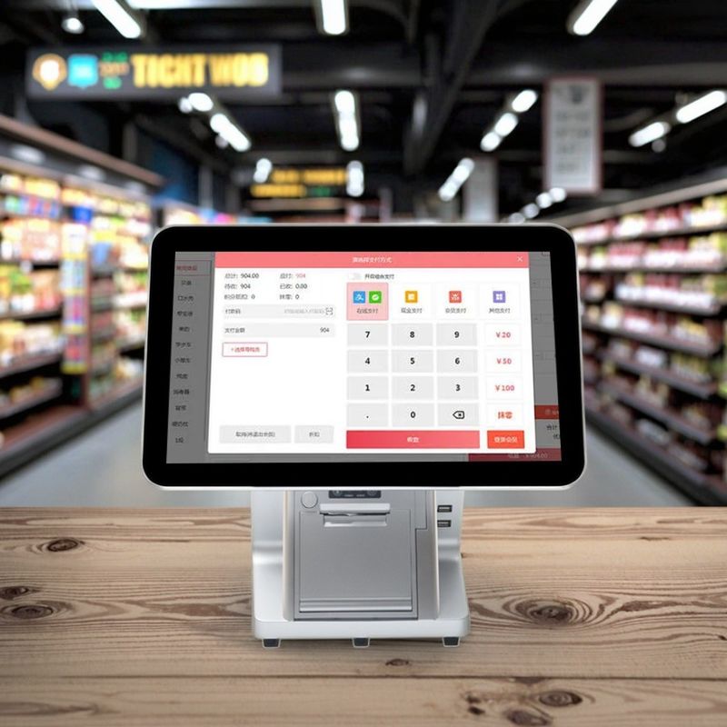 Kapazitive Touch-Doppelscreen-All-in-One-Pos-Systeme für Restaurants Wifi-Kassensystem und 32 GB Festplattenkapazität