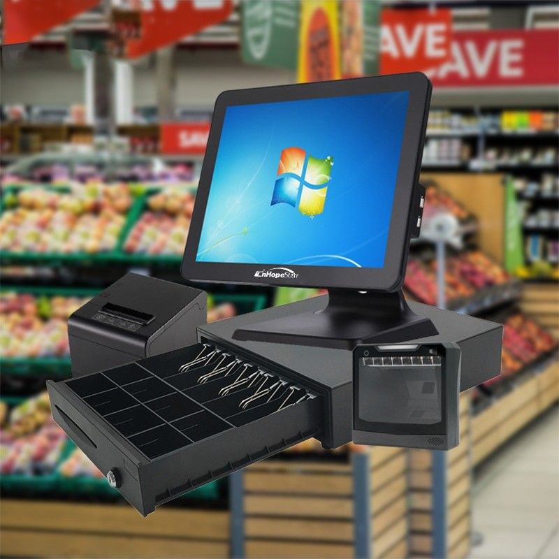 Thermotransferdrucker und Kundenanzeige für problemlose Bargeldzahlung im POS-System eines Einkaufszentrums