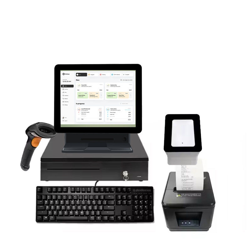 Fortgeschrittenes 15.6" Touchscreen POS-System mit Kundenanzeige-Software Zahlungsterminal Kassenrechner