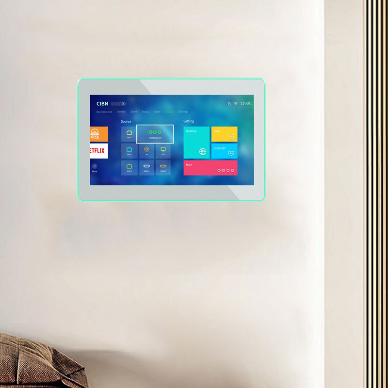 8-Zoll Wandmontiertes Android Tablet-PC mit 4-seitigen LED-Leuchten und POE NFC für Smart Home und Meetingraum-Buchung