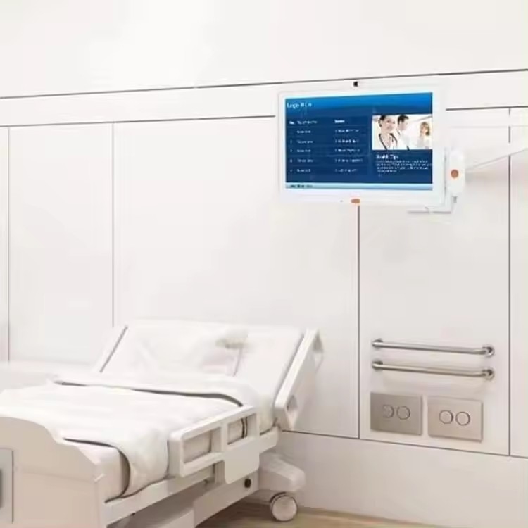 Wandmontage 10,1 Zoll Android Tablet PC medizinische Versorgung WLAN POE 4G LTE Kamera Anrufgriff Schwesternrufsystem für Krankenhaus Klinik
